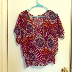 Multi colored flowy top